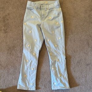 Lilly Pulitzer size 2 Light Blue bumblebee Embroidered Women's Jeans